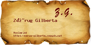 Zárug Gilberta névjegykártya